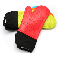 Gants de four en silicone antidérapants résistants à la chaleur, gants de cuisine imperméables pour barbecue avec couche intérieure en coton