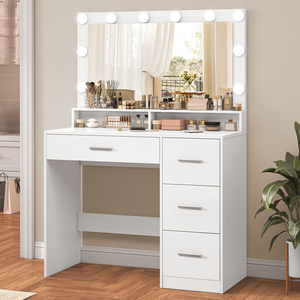 Bàn Vanity với lớn LED-Lit gương có thể điều chỉnh bàn trang điểm - Product Image 3