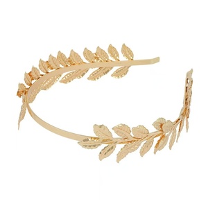 Q & Y Vintage métal <span class=keywords><strong>grec</strong></span> romain feuille de laurier bandeau déesse doré Baroque rétro mariée mariage cheveux accessoires <span class=keywords><strong>couronne</strong></span> pour les femmes - Product Image 4