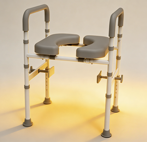 Siège de toilette surélevé réglable en hauteur avec poignées et coussin, équipement d'aide à la sécurité pour la salle de bain, pour personnes âgées et adultes handicapés - Product Image 3