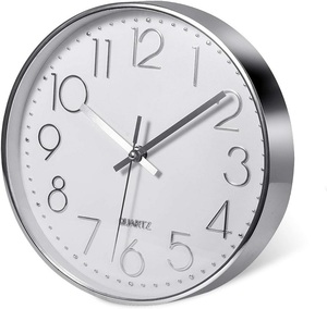 Reloj de pared personalizado de plástico con número 3D redondo silencioso de lujo contemporáneo nórdico de 12 pulgadas logotipo personalizado fábrica de relojes al por mayor OEM - Product Image 6