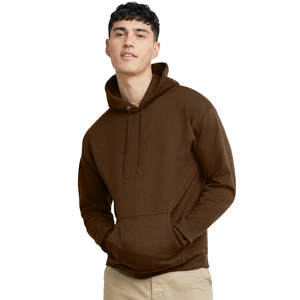 Sudadera con capucha de algodón premium para hombre con dobladillo recto, parche personalizado con la marca y tela cómoda para uso diario informal en la calle. - Product Image 1