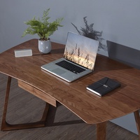 Escritorio Nórdico de Madera Maciza para Estudio en Casa, Caligrafía, Oficina, Escritura, Uso con Computadora, Diseño Italiano Minimalista, Modelo SZ01