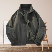 Veste de baseball personnalisée à col montant, coupe-vent d'extérieur, streetwear, veste pilote décontractée d'hiver pour homme grande taille