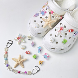 Sabots et mules pour femmes en résine motif <span class=keywords><strong>dessin</strong></span> <span class=keywords><strong>animé</strong></span> océan, breloques et accessoires de chaussures, sandales d'été Cattreasure - Product Image 1