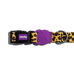 Collier pour animaux de compagnie Zeez, imprimé léopard, jaune et violet, boucle réglable, accessoire pour chat et chien - Product Image 3