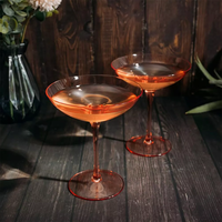 Verres à vin à longue tige de style nordique Vente en gros de qualité alimentaire Logo personnalisé haut de gamme Rose sans plomb pour verres à champagne et à margarita