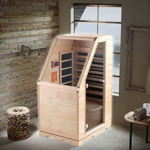 <span class=keywords><strong>Cabine</strong></span> de sauna miniature à vapeur sèche à l'ozone, design moderne en bois de cèdre rouge, pour 1 personne, dôme en hemlock, infrarouge lointain, à vendre - Product Image 1