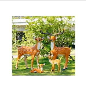 花园公园婚礼装饰品梅花鹿动物定制玻璃钢雕塑