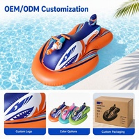 Pelampung Jet Ski Tiup Anak-anak dengan Pistol Semprot PVC, Permainan Air Luar Ruangan, Mainan Kolam Renang, Kapasitas 100-500kg, Model F180