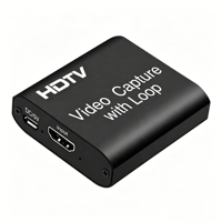 Tarjeta de Captura de Video de Aleación de Aluminio para HDTV, Salida en Bucle, Nintendo Switch, 1080p, 60fps, Salida de Audio, Streaming, Xbox, PS4, PS5, PC, VLC, OBS