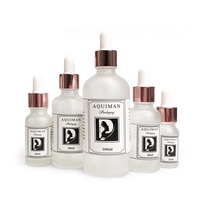 Flacons compte-gouttes en verre dépoli doré de 50ml personnalisés pour les soins de la peau sérum crème nettoyante pour le visage crème pour le visage