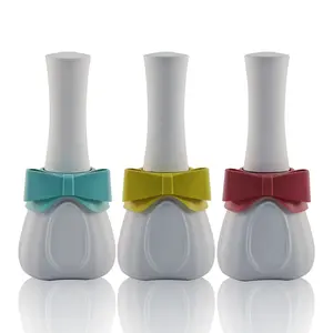 2023 custom new 15ml matte white unique shape empty nail gel polish bottle with high quality brush supplier