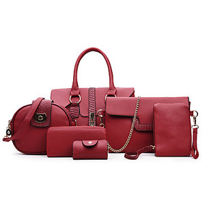 กระเป๋าถือดีไซน์เนอร์ขายส่ง ชุด 6 ใบใน 1 เซ็ต ชุดกระเป๋าถือผู้หญิง - Product Image 1