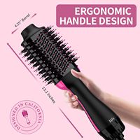 Brosse sèche-cheveux 2-en-1 avec ions négatifs anti-frisottis et lisseur à air chaud