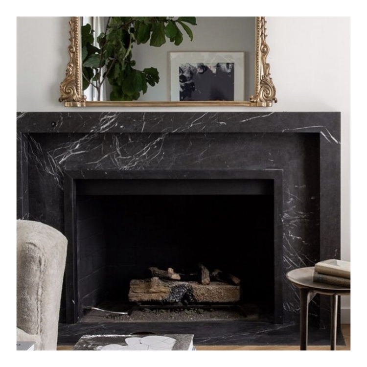 Newstar Modern Black Marble Fireplace Indoor