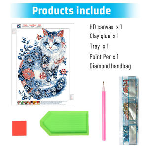 Großhandel 30*40cm DIY <span class=keywords><strong>Maine</strong></span> <span class=keywords><strong>Coon</strong></span> Home Decor Diamant malerei Special Shaped 5D Acryl Kreative dekorative Diamant malerei Geschenk - Product Image 4