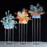100cm Décoration de mariage Acrylique Table Centres de Table Rectangulaire Clair Acrylique Fleur Stand