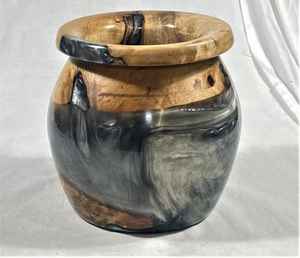 Résine artisanale polyvalente et décorative, pots en résine et en bois pour plantes, adaptés aux herbes, aux plantes succulentes, aux cactus ou aux petites plantes à fleurs - Product Image 3