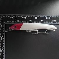 Leurre de pêche à la traîne Top Right M8004 180mm 40g pour eau salée, couleur White Redhead, plongée profonde, pour maquereau, thon, et poisson-roi