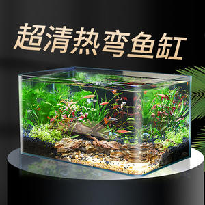 Hot Bent <b>Glass</b> Aquarium Rectangle Medium Size Transparent For Goldfish Home Decor Living Room Balcony Ecological Fish <b>Tank</b> - Product Image 2