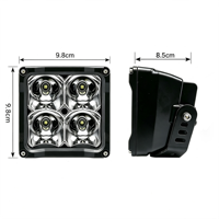 Nouvelle lampe de travail LED carrée de 4 pouces 40W, étanche IP67, 12-48V, angle réglable, lampe auxiliaire de conduite, tout-terrain, voiture, camion, chariot élévateur