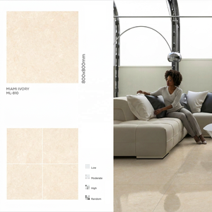 Azulejos de Porcelana Miami Beige Ivory de 800x800 mm, 80x80 cm, Brillantes, GVT India Projects - Product Image 1