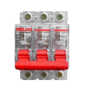 Disjoncteur différentiel Delixi DZ47TR transparent 3P 380V avec interrupteur, tailles 25A, 32A, 40A, 63A pour la maison et le bureau - Product Image 1