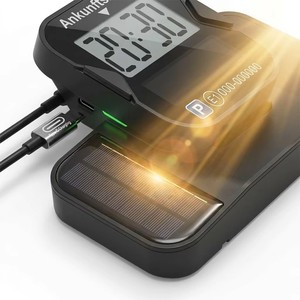 <span class=keywords><strong>Disque</strong></span> de stationnement électronique à double écran, rechargeable solaire et par USB-C, homologué E-MARK, minuteur de stationnement numérique pour les zones bleues européennes - Product Image 3