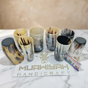 Vasos de cuerno natural hechos a mano para cerveza artesanal, taza de cuerno de buey para whisky, cerveza, vino, regalo rústico para bar, colección de vasos de cuerno. - Product Image 3