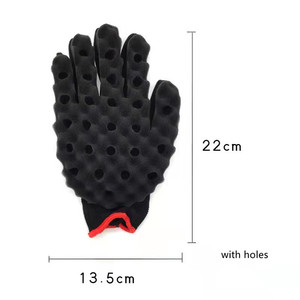 Gants éponge cheveux bouclés gants éponge de soin permanent noirs gants de soin cheveux bouclés - Product Image 5