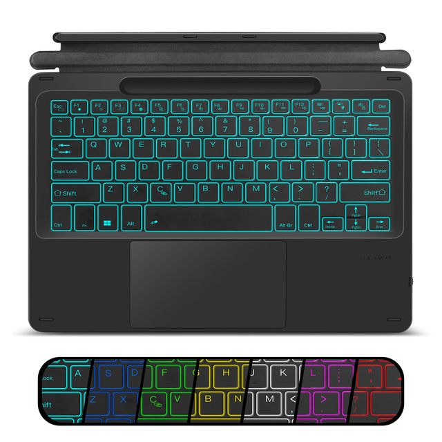Lightweight Wireless Keyboard for Microsoft Surface Pro 8 Magic Backlit Touch Keyboard Cover With Pen Slot