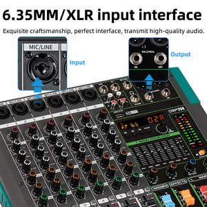 มิกเซอร์เสียง PA6 Professional 6 แชนแนล พร้อมเอฟเฟกต์รีเวิร์บในตัว 256 แบบ - Product Image 6
