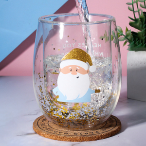 <span class=keywords><strong>Tasse</strong></span> en verre sans pied à <span class=keywords><strong>double</strong></span> <span class=keywords><strong>paroi</strong></span> design d'arbre de Noël de 300ml - Product Image 3