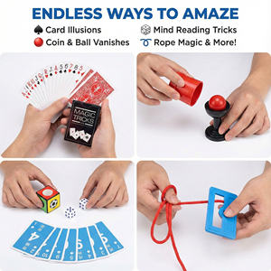 AiJH 300 Trucos de Magia, Juego Educativo de Magia con Varita Mágica, Disfraz de Mago, Regalo, Juegos de Mesa de Magia - Product Image 4