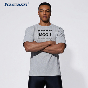 T-shirt Kuenzi con Logo Personalizzato, <span class=keywords><strong>52</strong></span>% Cotone 48% Poliestere, 220GSM, Traspirante, Stile Vintage Patchwork, Streetwear per <span class=keywords><strong>Uomo</strong></span> - Product Image 2