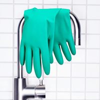 Sarung Tangan Anti-Slip Tahan Bahan Kimia Nitril Ketebalan 7oz/16oz Panjang 33cm