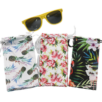 Ensemble de pochettes en tissu pour lunettes de soleil avec cordon de serrage, impression numérique personnalisée avec logo, pochettes pour lunettes optiques