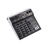 Console de mixage audio 6 canaux Alimentation fantôme 48V pour l'enregistrement en studio à domicile DJ Network Live Broadcast Multi-functional Prof