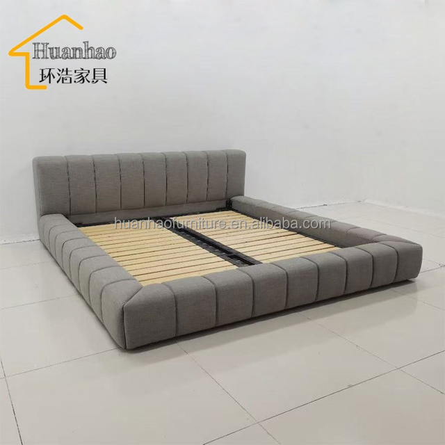 High Quality Custom Luxury Modern king Size Tidy Fabric Bed Frame with Gas Lift Storage