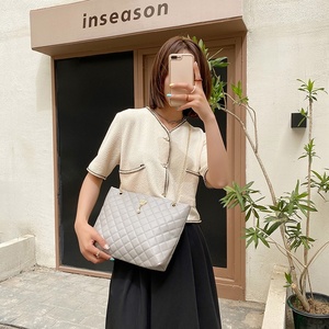Fashionable <b>Large</b> Capacity Luxury Embroidered Tote Satchel <b>Handbag</b> Custom Logo Crown Hardware Solid Color Nylon Lined Zipper - Product Image 2