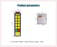 Interruptor Inalámbrico Industrial a Prueba de Agua IP66, Control Remoto por Radio RF, Control Remoto de Doble Velocidad de 8 Canales