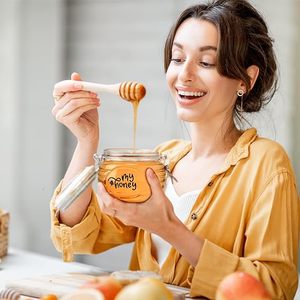 New mật ong Jar với nắp kín mật ong container nhựa rõ ràng Dispenser kín mật ong chai lớn skep Jar - Product Image 6