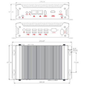 Oem nhúng máy tính công nghiệp không quạt nhỏ Máy tính để bàn pcs 2 LAN 2 RS232 8 USB <span class=keywords><strong>i3</strong></span> 10110u 10 Mini Rugged PC - Product Image 6