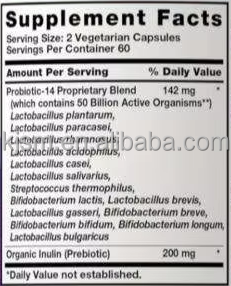 Probiótico + Prebiótico OEM de 50 Mil Millones de UFC, <span class=keywords><strong>14</strong></span> Cepas, 120 Cápsulas Vegetarianas, Suplemento Dietético para la Salud Digestiva en Adultos - Product Image 6