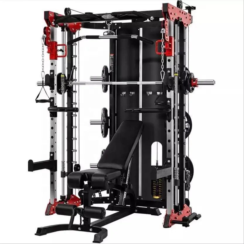 2020 neue Home Körper Gebäude Kabel Crossover Multifunktionale Power Cage Squat Rack Mit Gewichtheben Ausbildung Gym Smith Maschine