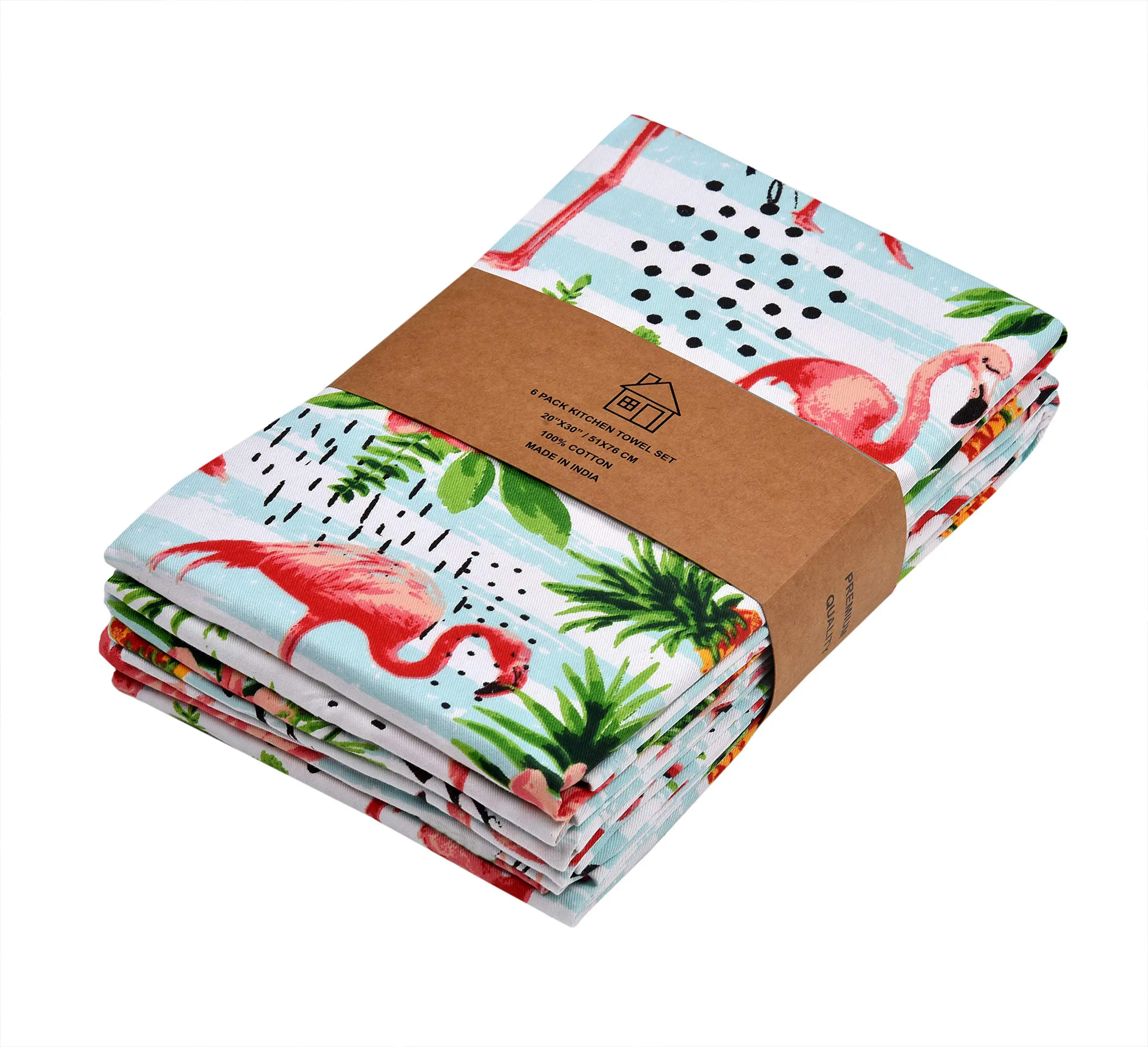 Keuken Theedoeken Flamingo Print Multi Color Premium Kwaliteit 100% Katoenen Handdoek Versteende Hoeken Zeer Absorberend Badhanddoek