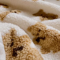 Couverture d'hiver chaude en polaire sherpa pour bébé, 100% polyester, motif animalier de dessin animé, tissée