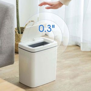 Poubelle intelligente transfrontalière 14L, nouveau design 2026, en plastique, 5V, couvercle à induction entièrement automatique, électrique, pour salle de bain, chambre, cuisine - Product Image 2