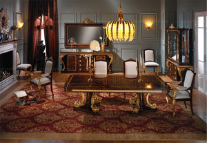 Bộ bàn ăn và ghế gỗ chạm khắc phong cách Rococo, bàn ăn hình chữ nhật sang trọng - Product Image 5